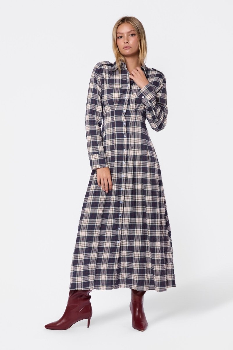 Kiera Dress (Black Plaid)