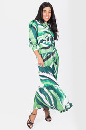 LEXI DRESS (GREEN/WHITE)