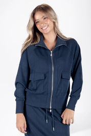 Mina Zip up Jacket (Navy)