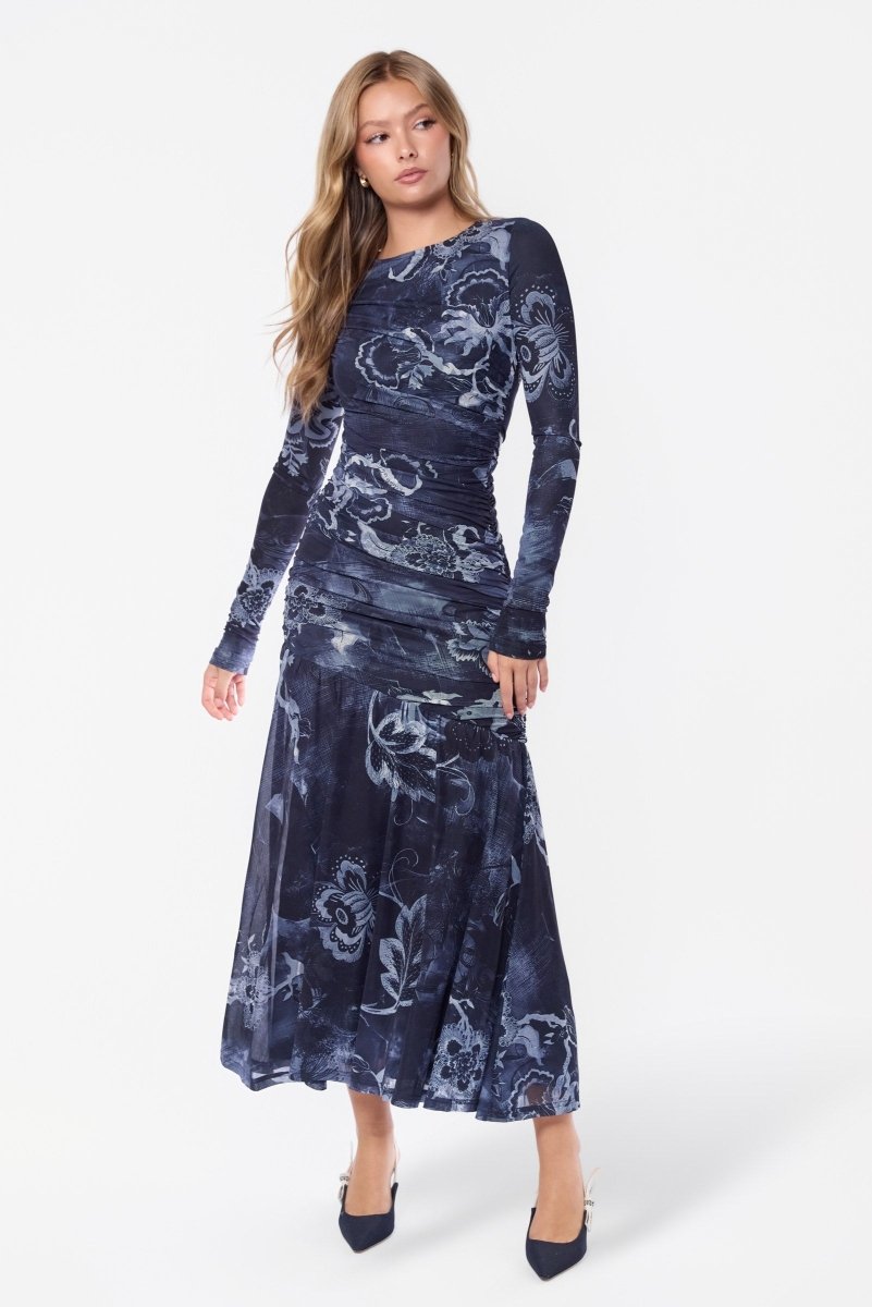 Miri Dress (Grey Pattern)
