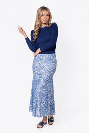 Natalia Skirt (White Blue)
