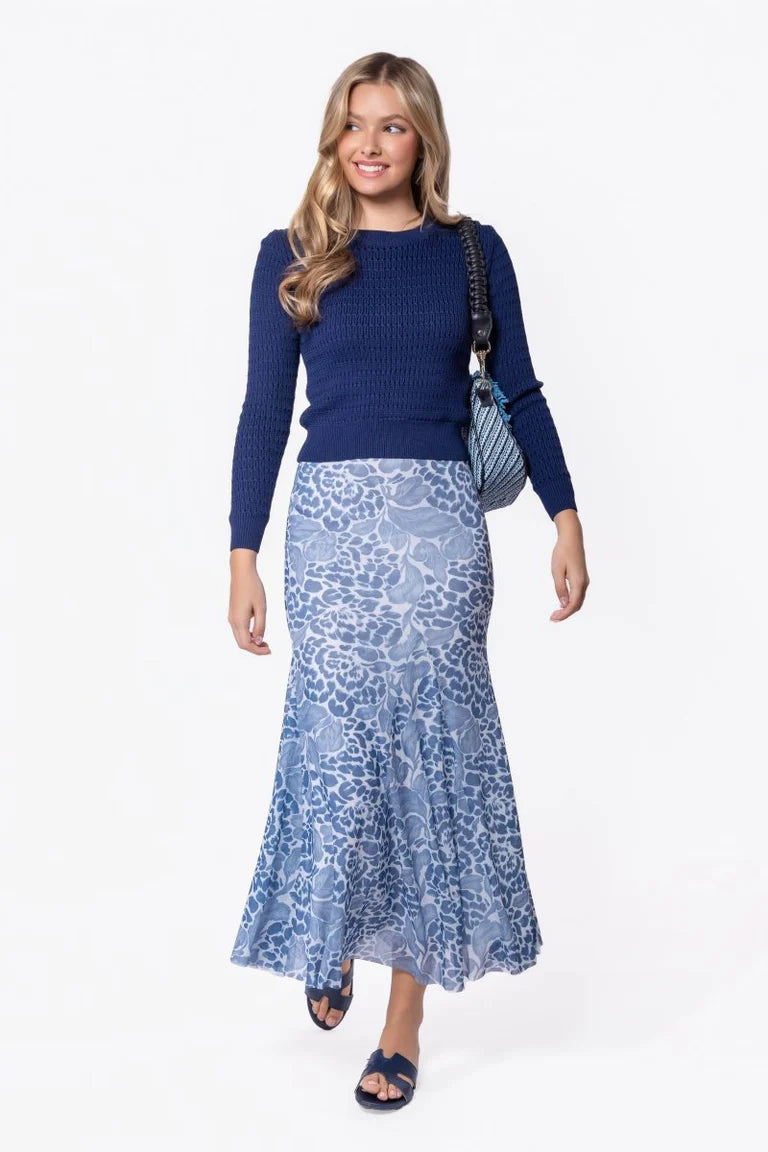 Natalia Skirt (White Blue)