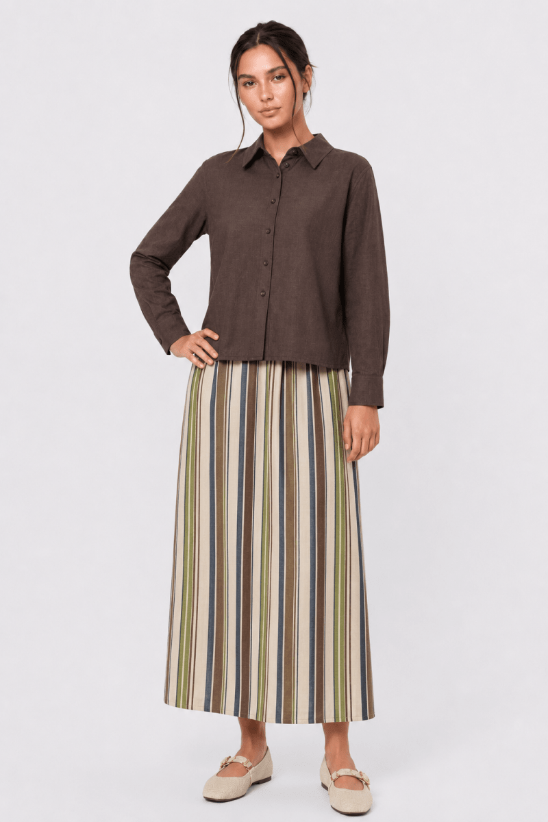 Parker Skirt (Brown/Navy)
