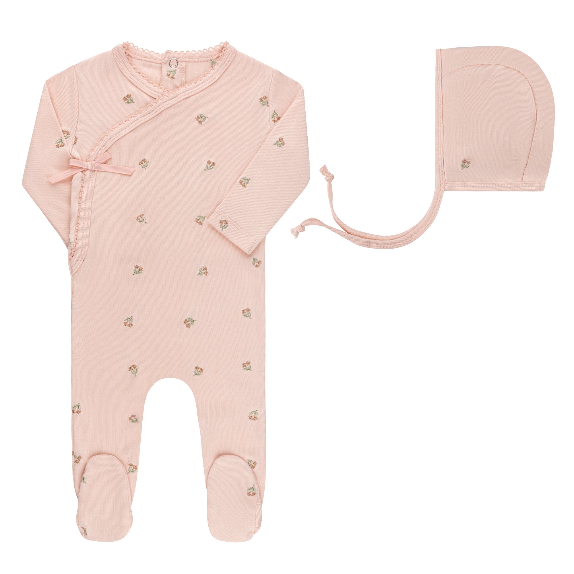 Embroidered Collection - Footie + Bonnet