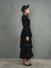 Velour Tiered Skirt