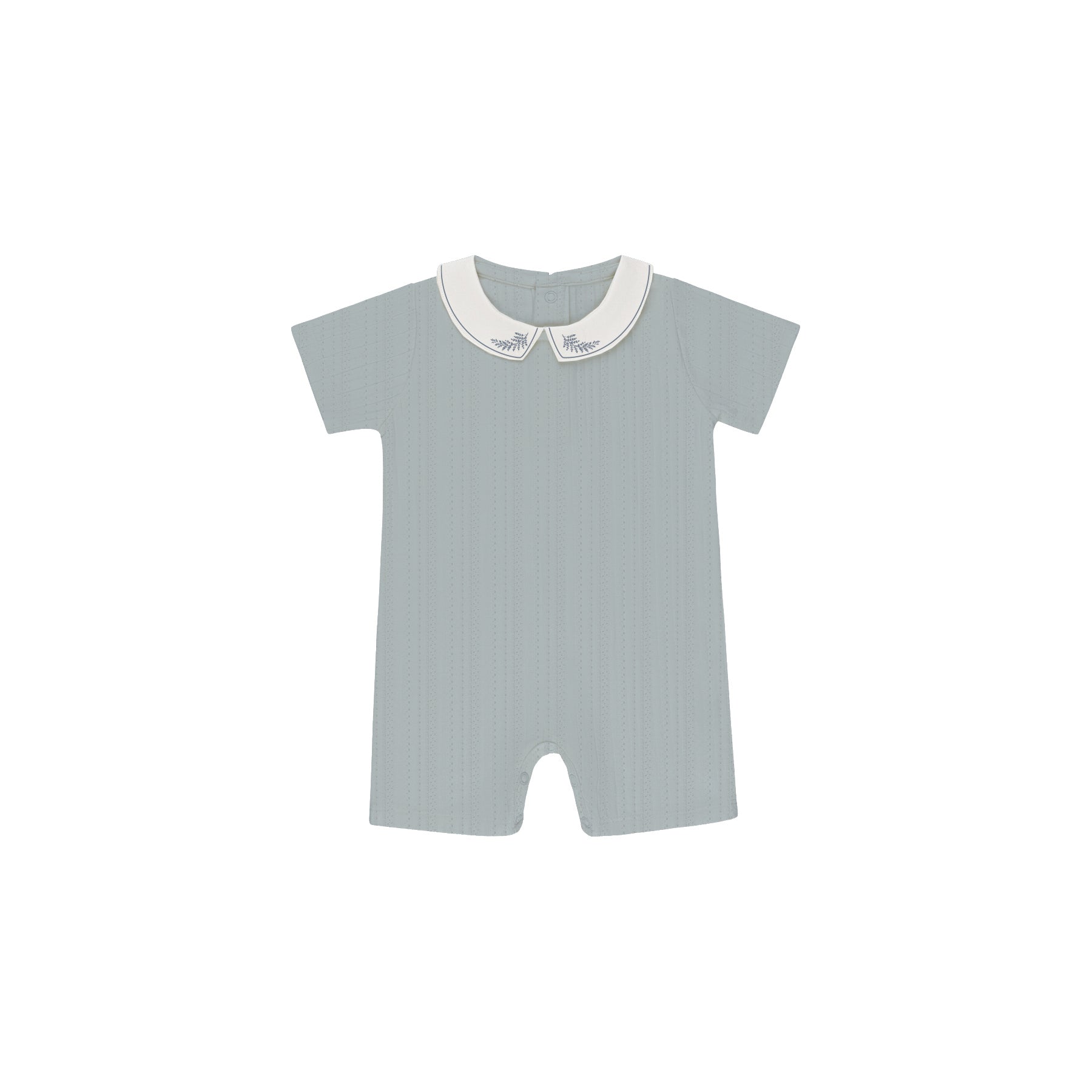 Organic Embroidered Collar Collection - Blue Leaf