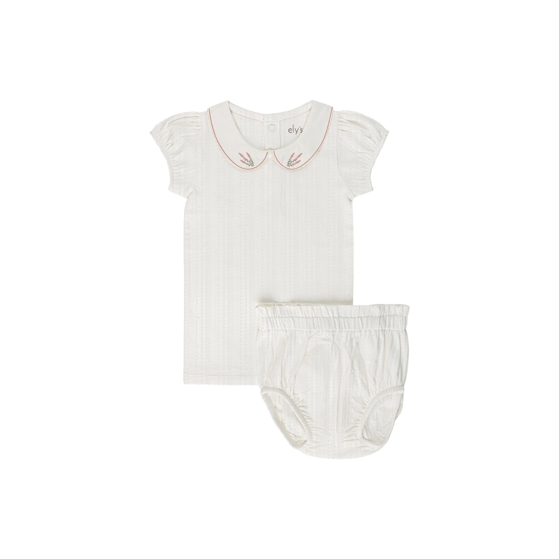 Organic Embroidered Collar Collection - Ivory Heather