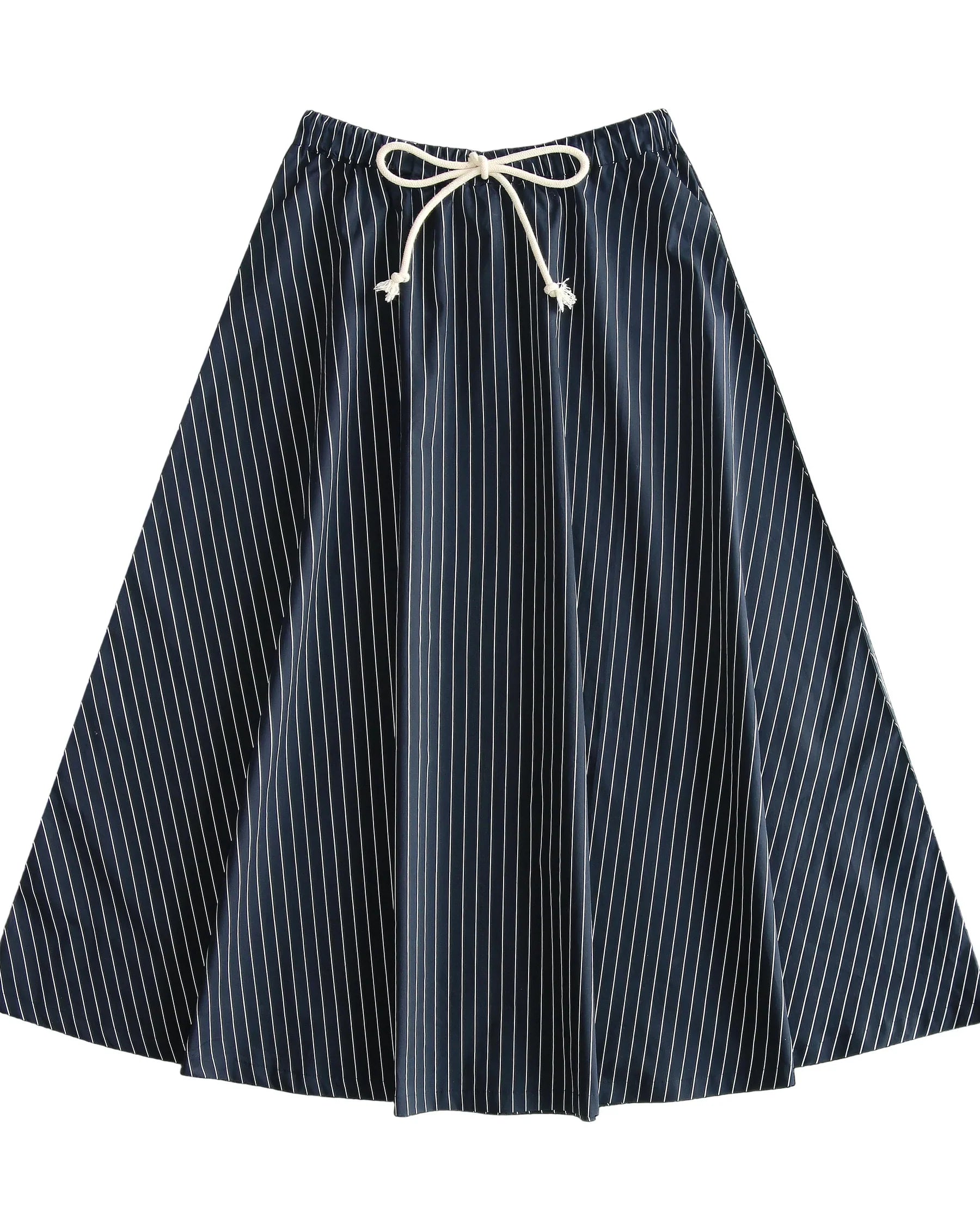 Pinstriped Skirt Navy Blue