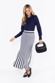 Sophia Skirt (White/Navy)