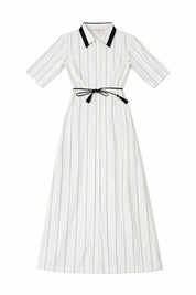 Striped Shirt Dress With Belt