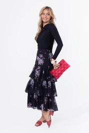 Suri Skirt (Black Flower)