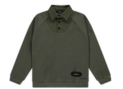 Mock Denim Collared Sweatshirt