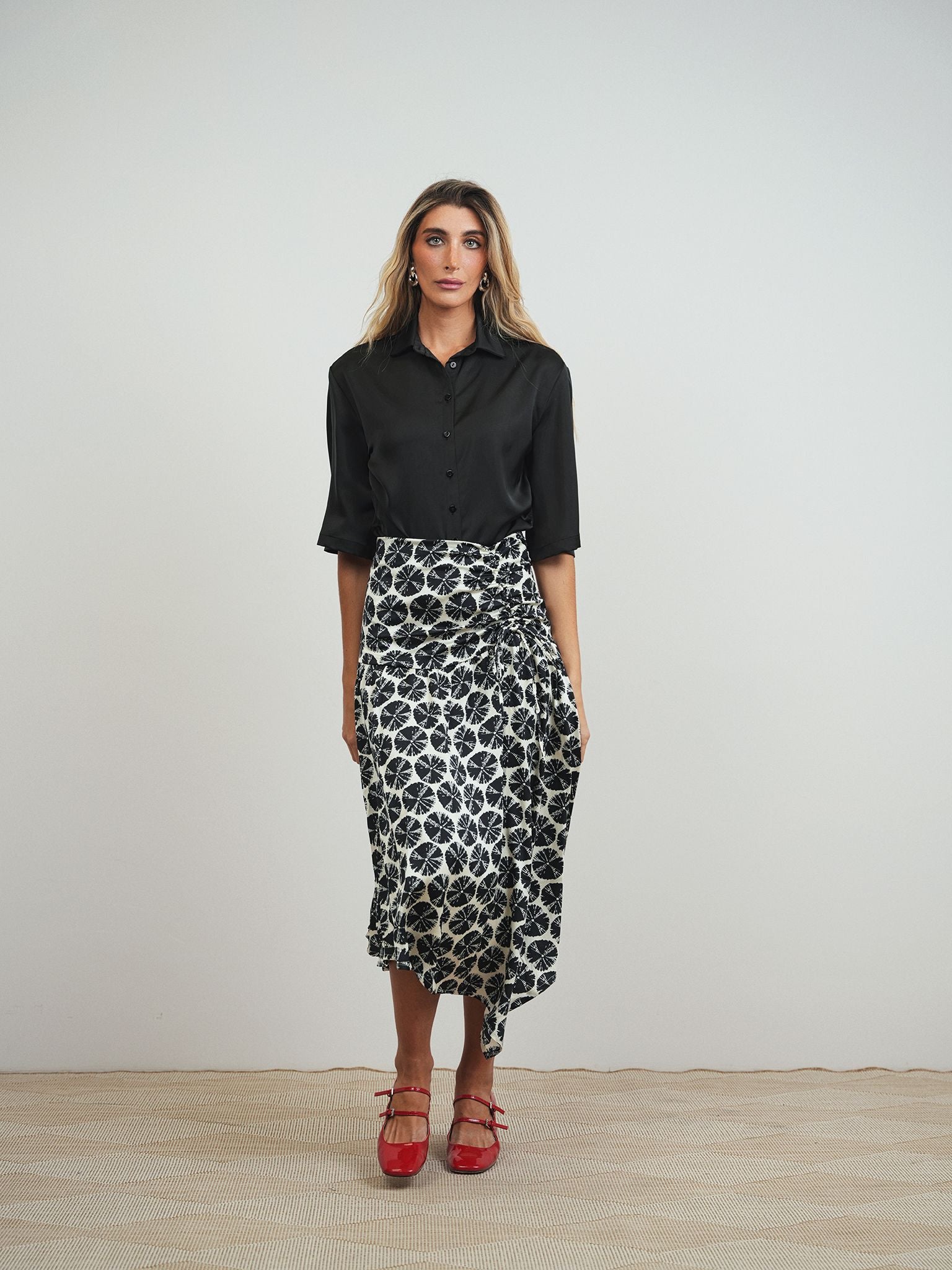 High-Low Ruched Skirt