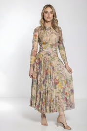 FLORAL MESH DRESS AVAILABLE IN 2 COLORS (26SM4)
