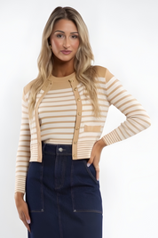 STRIPED KNIT TANK AND CARDIGAN SET AVAILABLE IN 3 COLORS (26SD1-2)
