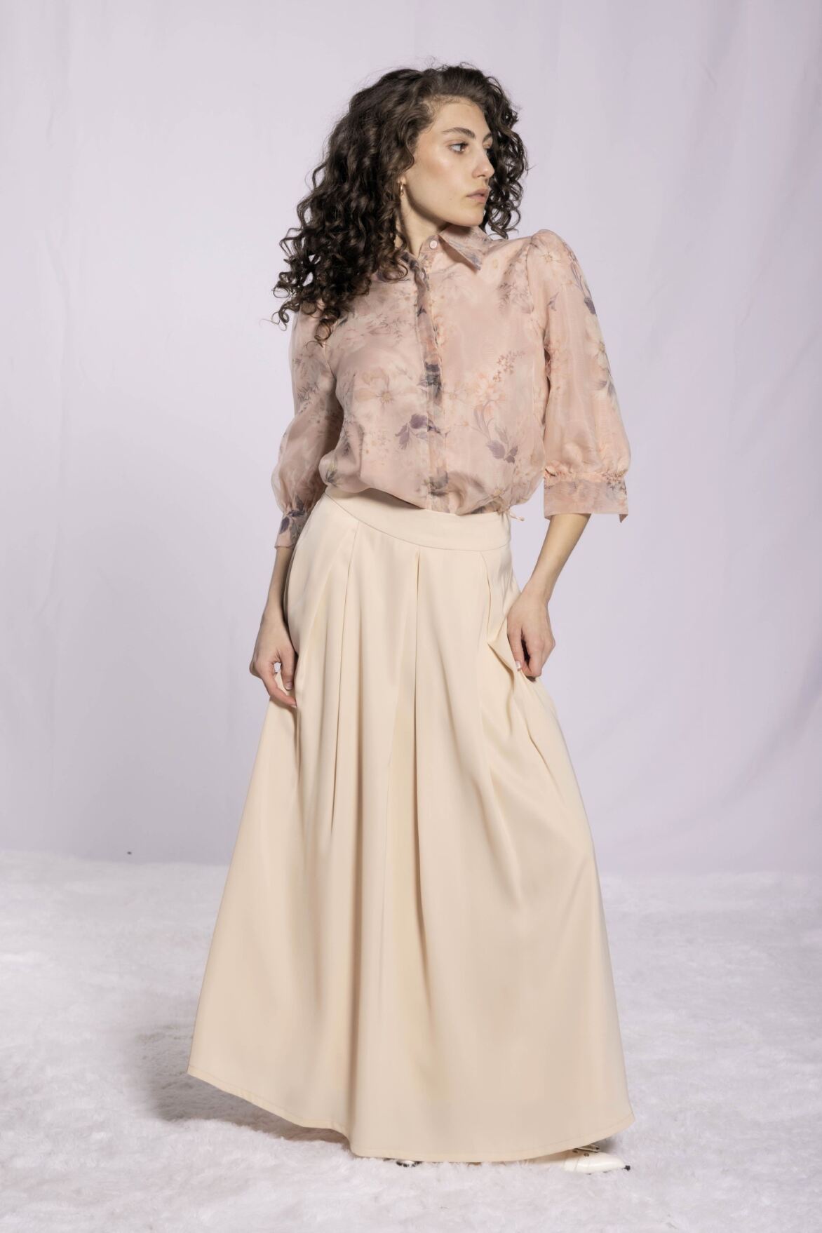 ELEGANT WIDE PLEAT SKIRT AVAILABLE IN 4 COLORS (26SM19)