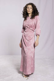 TONAL FLORAL MIDI DRESS AVAILABLE IN 2 COLORS  (26SM1)