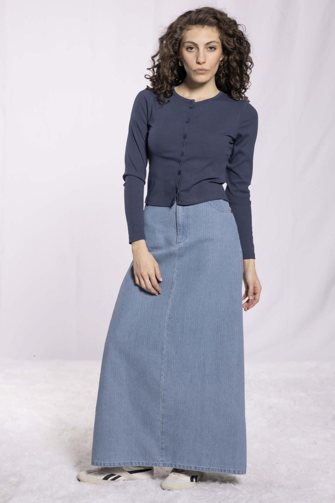 TONAL STRIPED DENIM SKIRT AVAILABLE IN 3 COLORS (26ST1)
