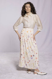 FLORAL SKIRT AVAILABLE IN 2 COLORS  (26SM12)