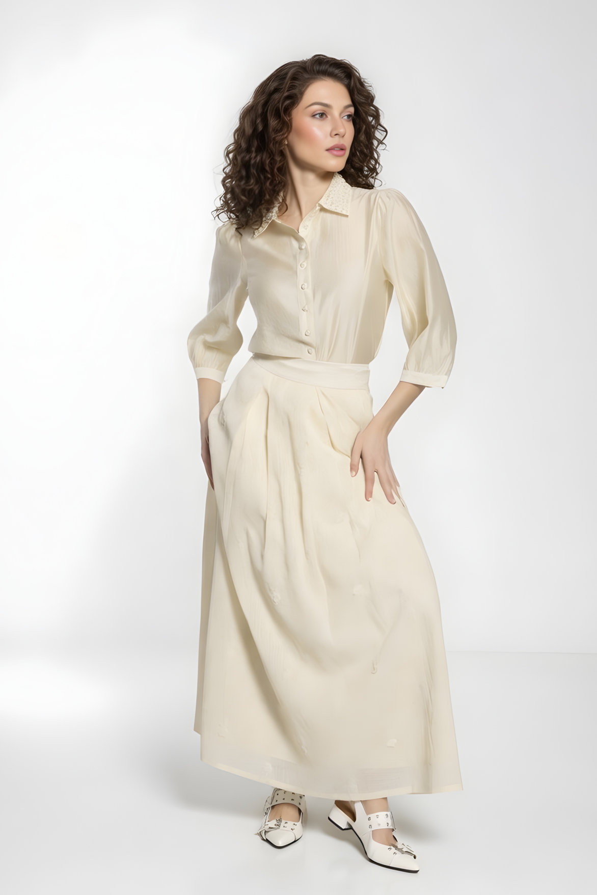 ELEGANT WIDE PLEAT SKIRT AVAILABLE IN 4 COLORS (26SM19)