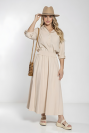 STRIPED COTTON SKIRT AVAILABLE IN 3 COLORS (26SM30)