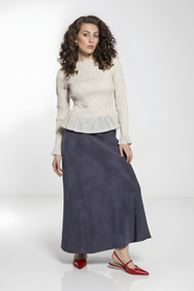 DENIM-LIKE SLIP SKIRT AVAILABLE IN 2 COLORS (26SM26A)