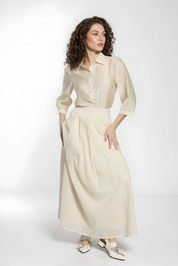 ELEGANT WIDE PLEAT SKIRT AVAILABLE IN 4 COLORS (26SM19)