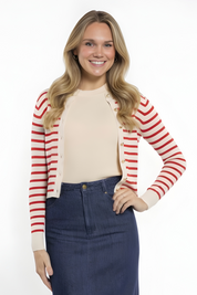 SRIPED KNIT CARDIGAN AVAILABLE IN 2 COLORS (26SD3)