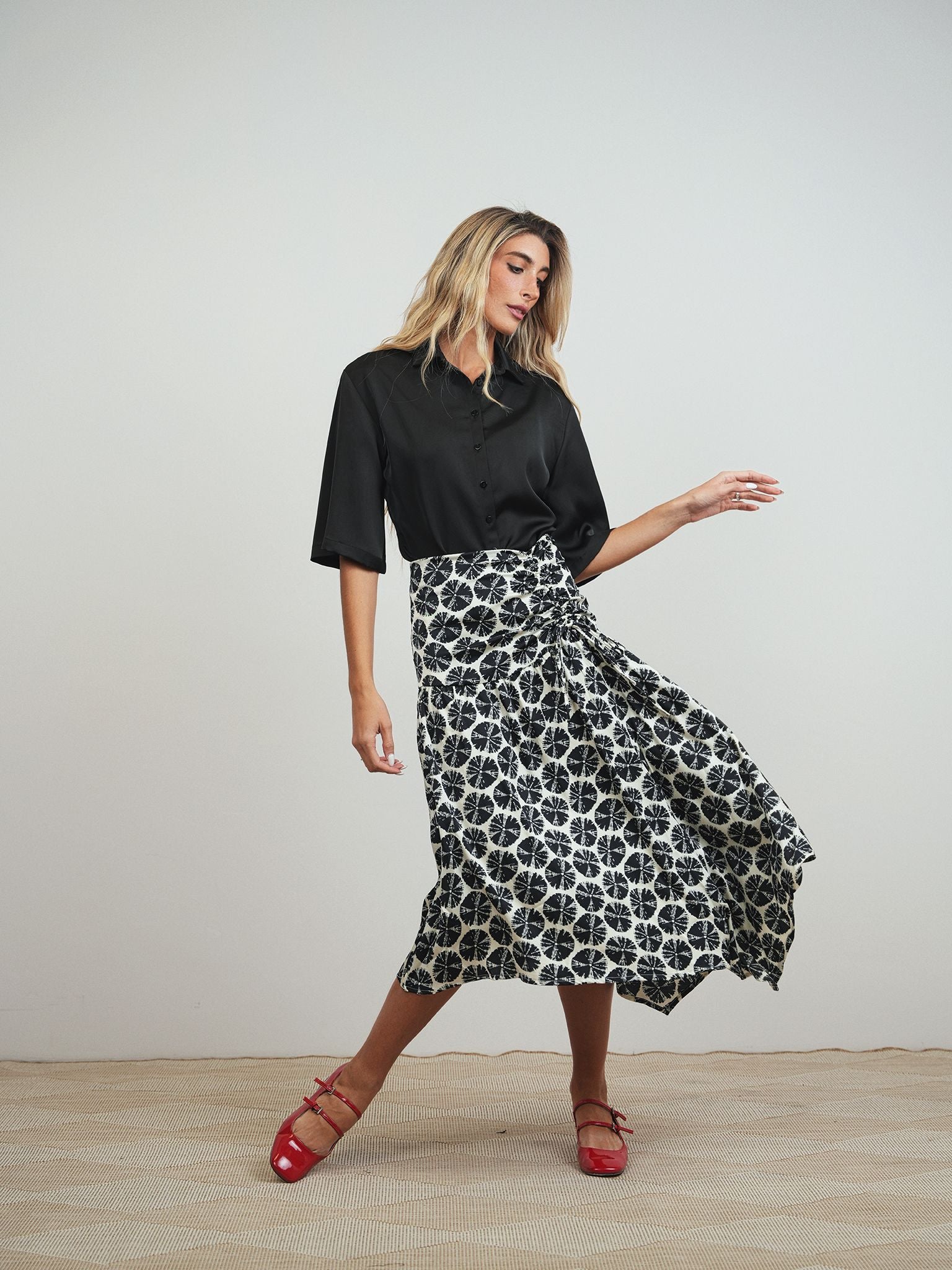 High-Low Ruched Skirt