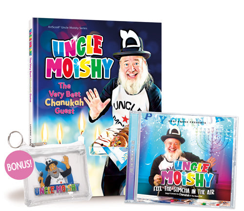 Uncle Moishy Chanukah Book + CD Kit + FREE Pouch!