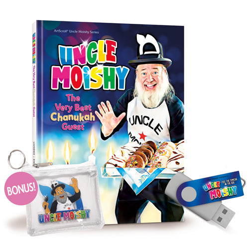 Uncle Moishy Chanukah Book + USB + Free Pouch!