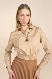 Logan Blouse in Tan