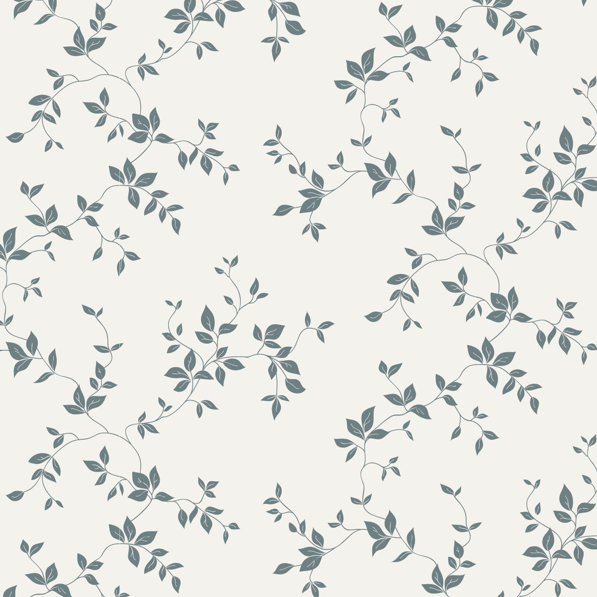 Velour Vine Pattern Collection -  Blue on Ivory