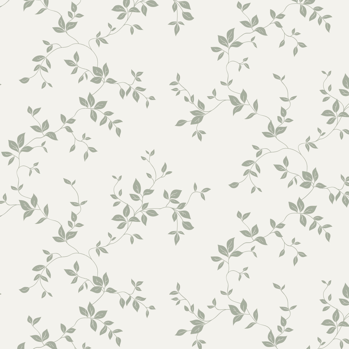 Velour Vine Pattern Collection -  Sage on Ivory