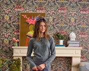 GREY KNIT CARDIGAN W/ STONES AT NECK TOP T-1090