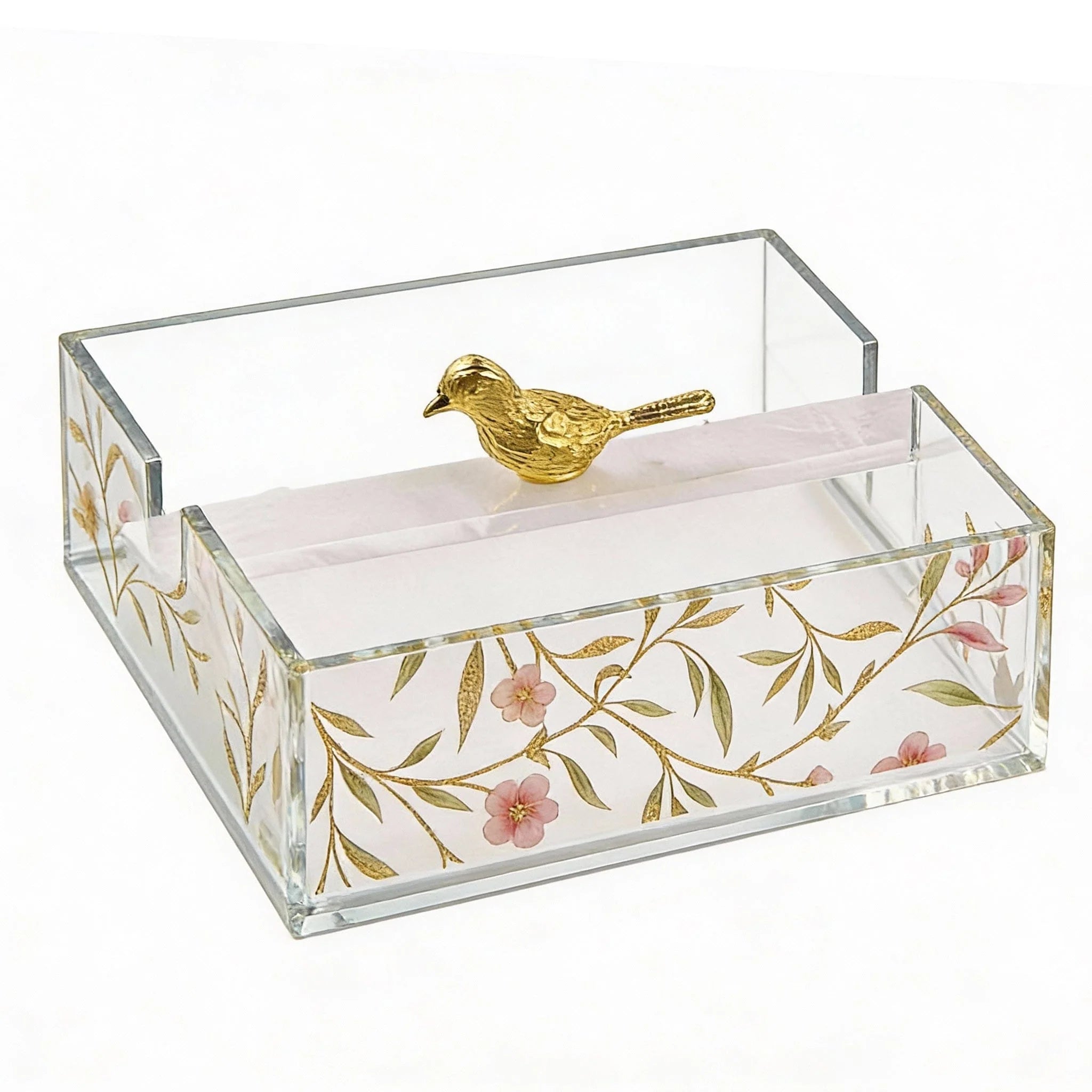 Napkin Holder - Sqaure - Floral Bird