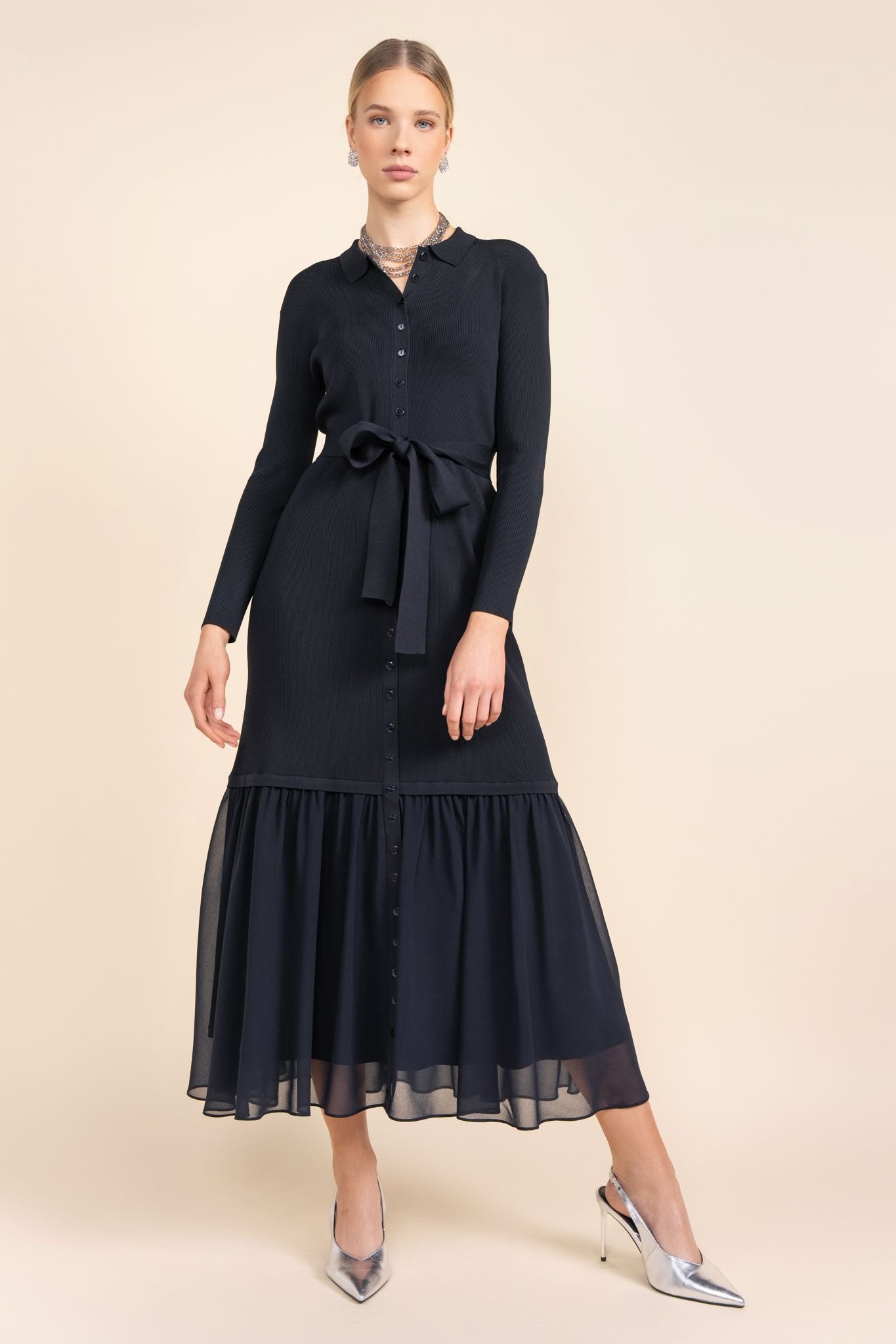 Fulton Dress in Deep Indigo Navy