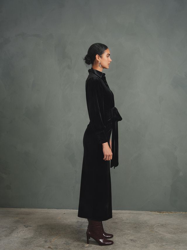 Velour Tie Dress