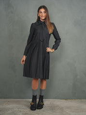 Pleated Tie Tencel Dress