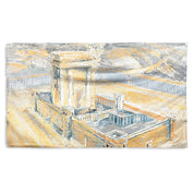 bais hamikdash of gray gold vinyl sukkah decoration