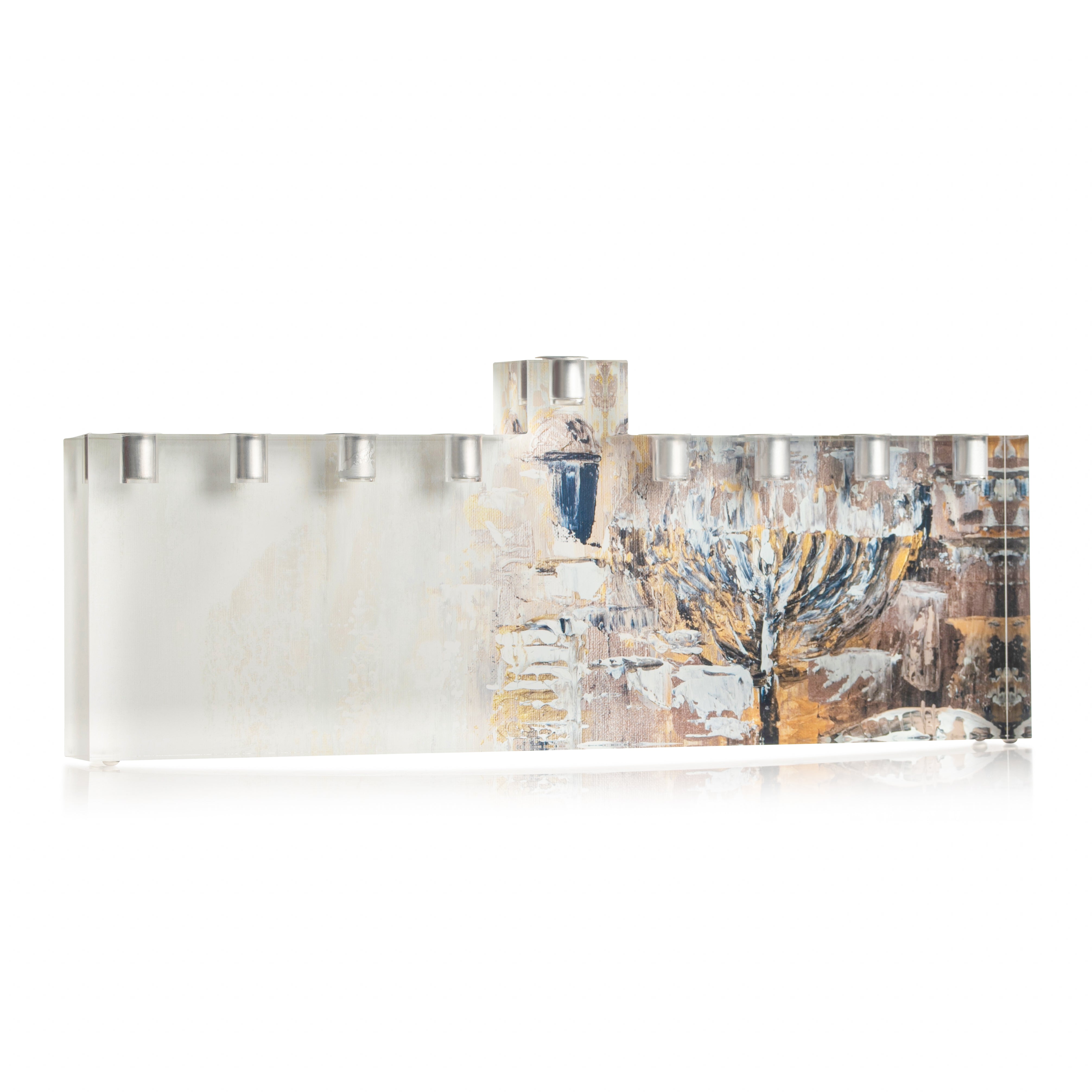painted jerusalem menorah