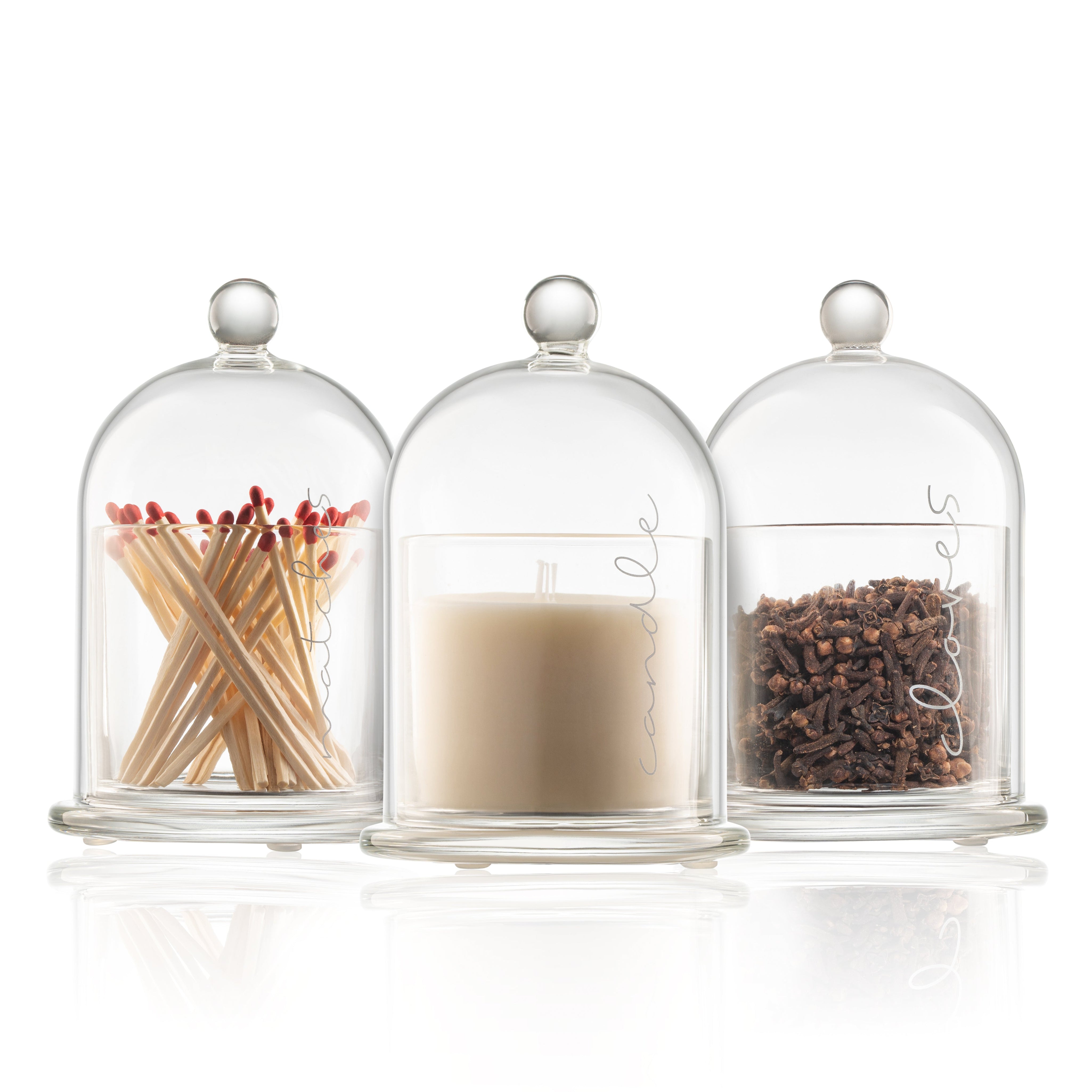 glass cloche havdalah set