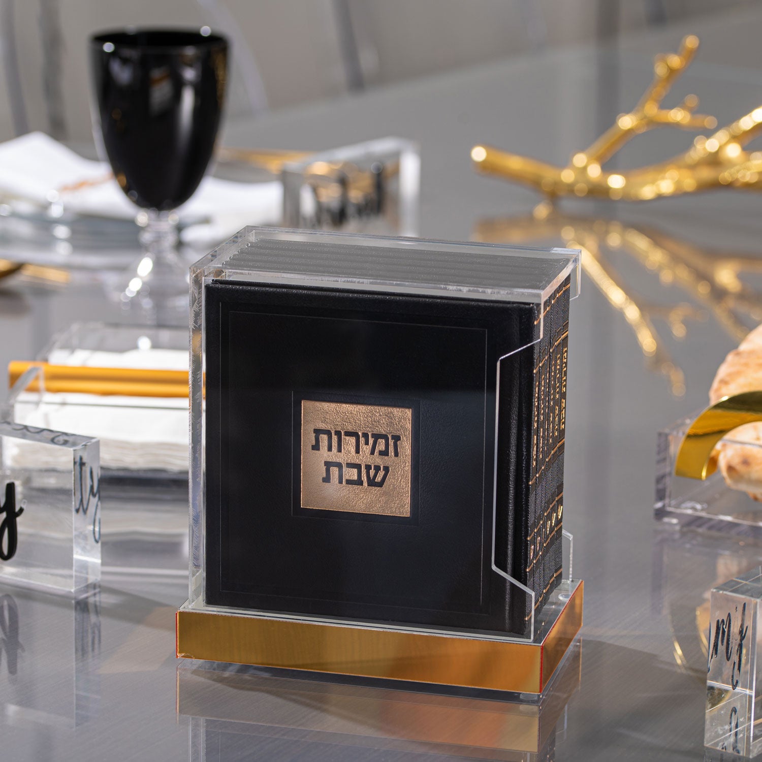 hardcover leather lucite bencher set