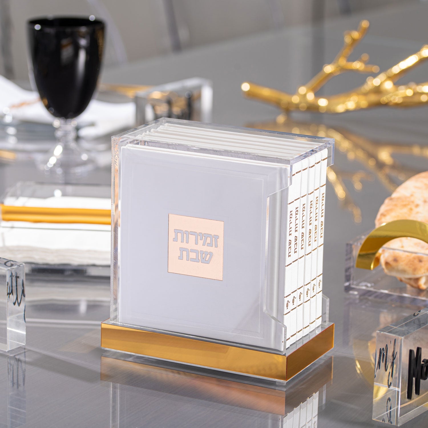 hardcover leather lucite bencher set