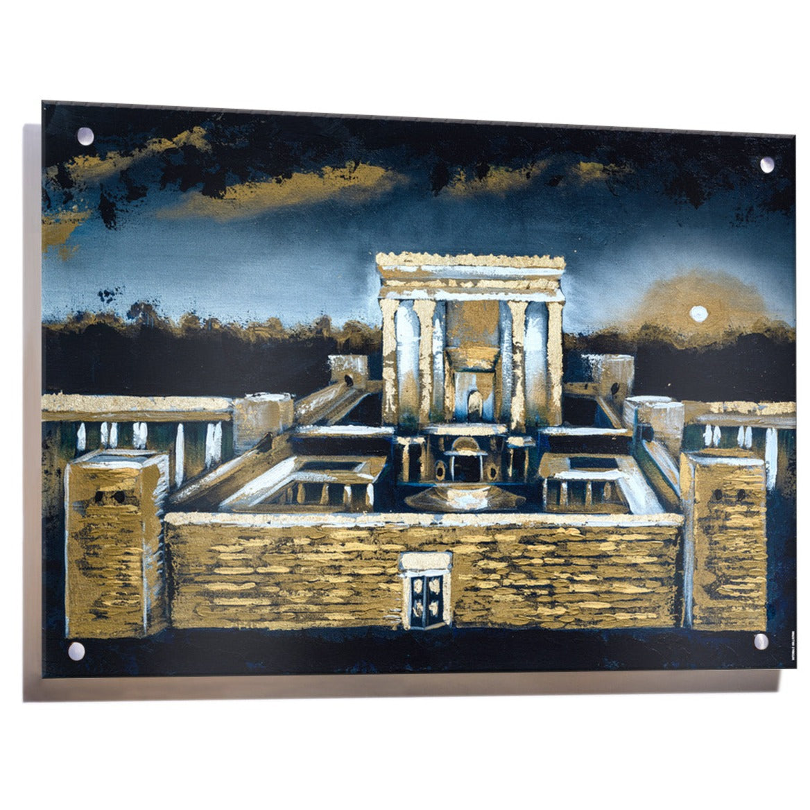 bais hamikdash deep night painting